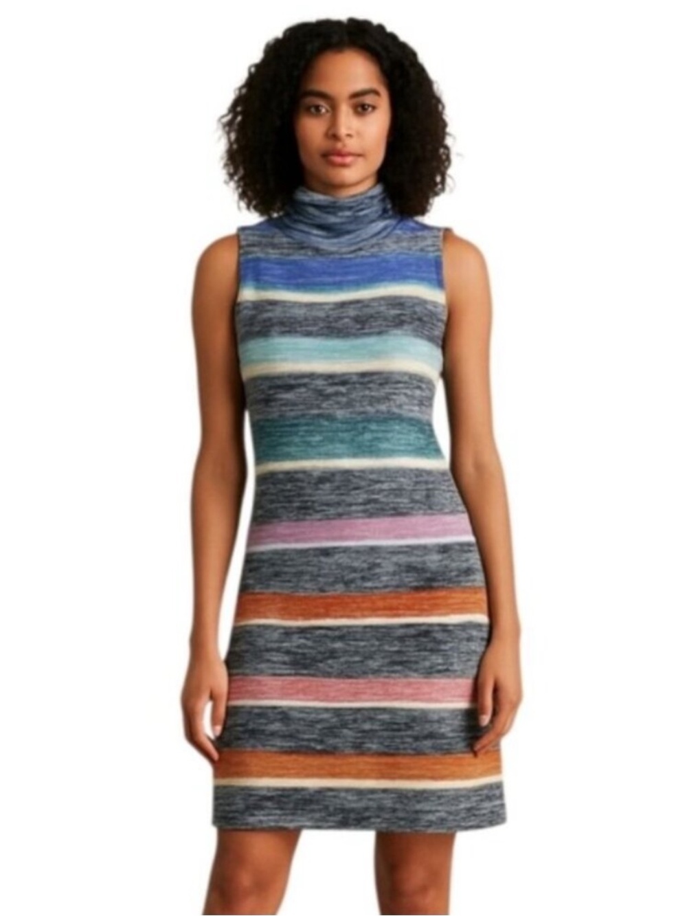 Anthropologie Colorblock Sleeveless Turtleneck Tunic